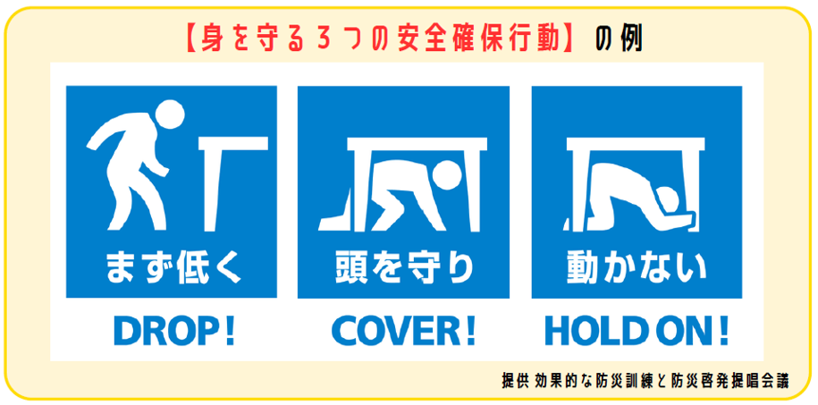 身を守る3つの安全確保行動の例