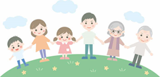 みんなで手をつないているイラスト