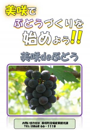 「美咲でぶどうづくりを始めよう！！美咲deぶどう」のPRポスター