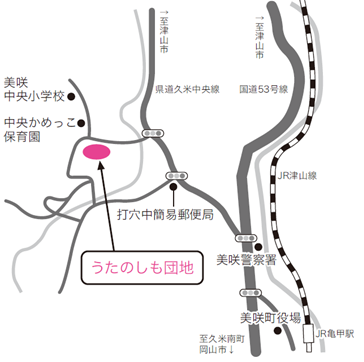 うたのしも団地分譲地の場所部図